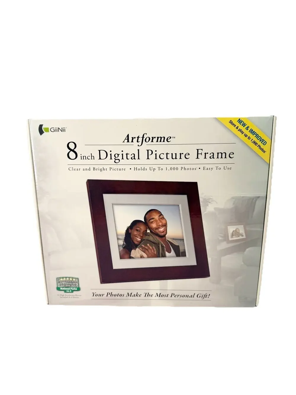 Artforme 8-Inch Digital Frame with Remote 128MB up to 1000 Photos